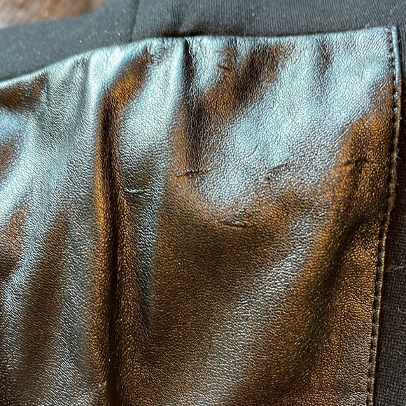 Cache Black Stretch Pants with Faux Leather side Trim Size 10 - Picture 6 of 7
